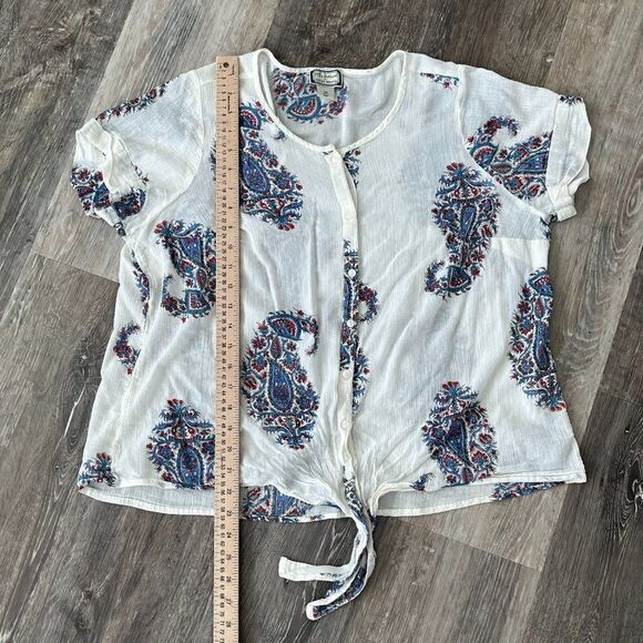 Lucky Brand Peter Dunham Paisley Front Tie Top 1X - Picture 6 of 9